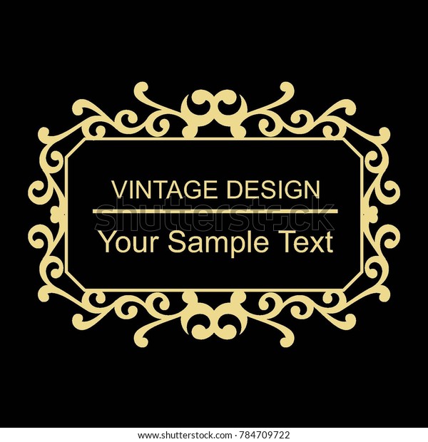 Gold frame made\
in vector. Unique ornamental decorative covers for greeting card,\
wedding invitation, save the date with space for your text. Vintage\
border, antique cover