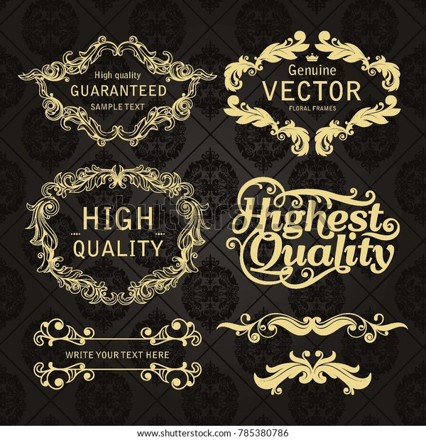 Gold Frame Made Vector Unique Ornamental Stock Vector (Royalty Free ...