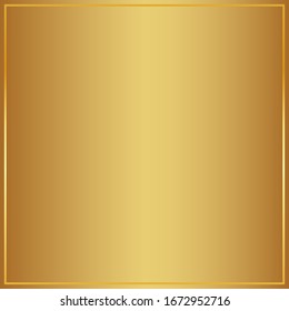 Gold frame on gold background, Gold rectangle border, luxury realistic  shape border, vector eps 10