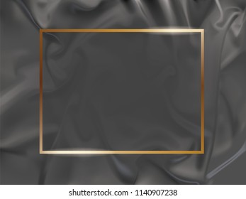 gold frame on the background of silk