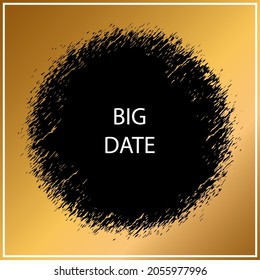 gold frame on a black background with place for your text. flat vector illustration