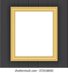 Gold frame on a black background