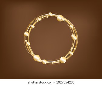 Gold frame on brown background