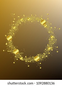 Gold frame on brown background