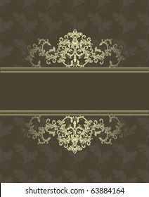 gold frame on a brown background