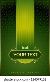 Gold frame on green background