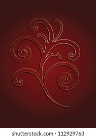 Gold frame on a red background