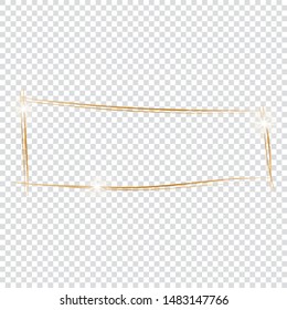 gold frame on transparent background