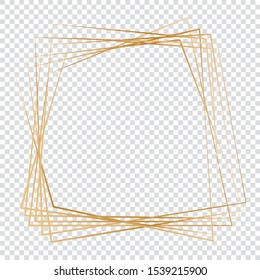 gold frame on transparent background