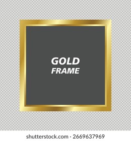 gold frame on transparent background