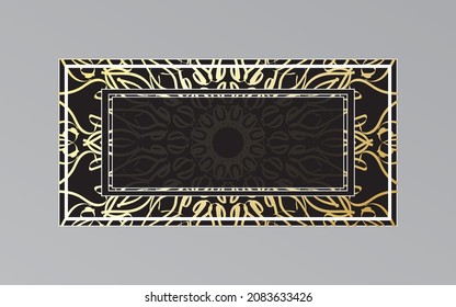 gold frame on wall in mandala style.