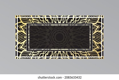 gold frame on wall in mandala style.