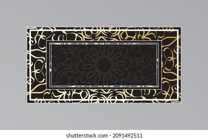 gold frame on wall in mandala style