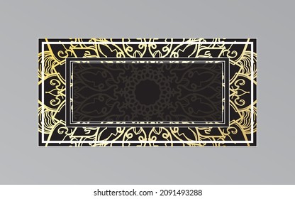 gold frame on wall in mandala style