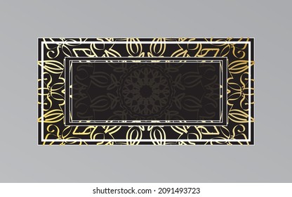 gold frame on wall in mandala style