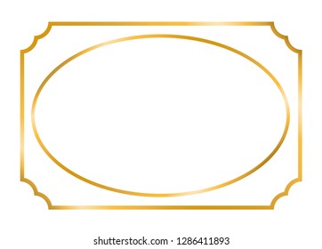 Gold frame on white background. Vector illustration