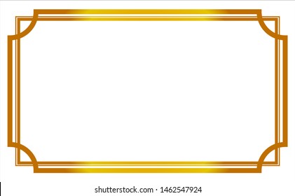 Gold frame on the white background vector art, isolated on background