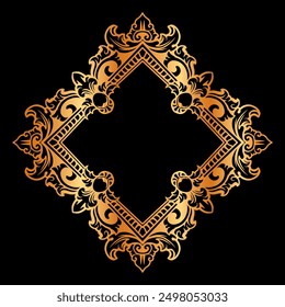 gold frame ornament vector illustration