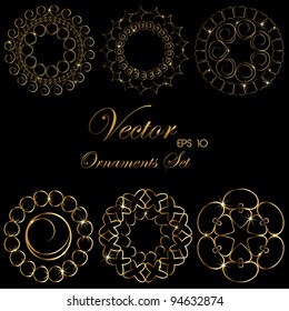 Gold Frame Ornaments Set