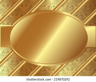 Gold frame with pattern and place for text