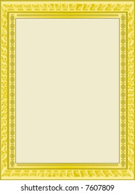 Gold frame for a photo in a vector