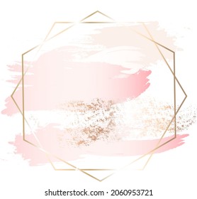 gold frame with pink paint and rose gold