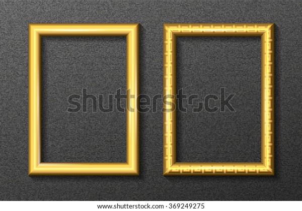 Gold Frame Portrait On Dark Background Stock Vector (Royalty Free ...