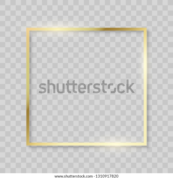 Gold Frame Realistic Golden Texture Borders Stock Vector Royalty Free