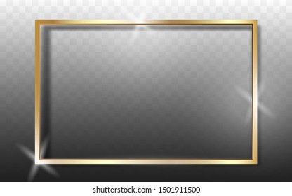 Gold Frame Realistic. High quality vector illustration EPS 10. On transparent background