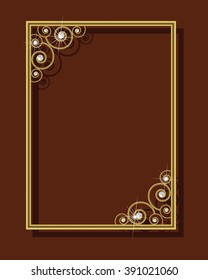 Gold frame with rhinestones