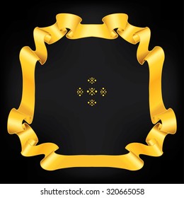 Gold frame with ribbon