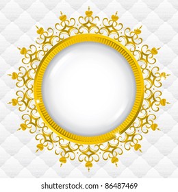 gold frame with seamless upholstery