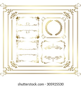 gold frame set Vector