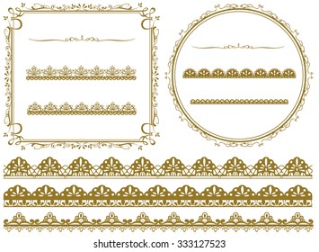 Gold frame set Vector