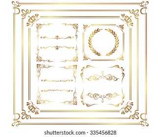 gold frame set Vector