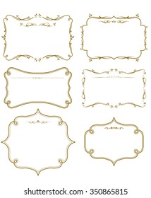 gold frame set Vector 