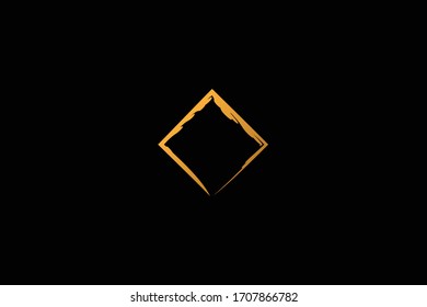 gold frame shape art line shape and leaf rhombus and square.