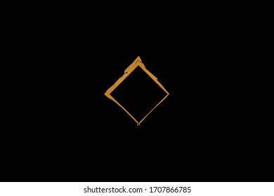 gold frame shape art line shape and leaf rhombus and square.