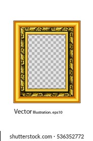 Gold Frame Square. Vector illustration.
