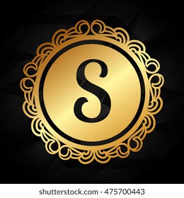 gold frame style isolated icon vector illustration design
