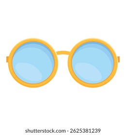 Gold frame sunglasses with round blue lenses are isolated on a white background
