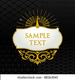 gold frame template with four sets of seamless background