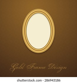 Gold Frame for text, picture, photo or your design. Vector decorative element