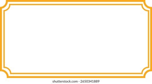 gold frame for text Rectangle vintage gold frame isolated on transparent background