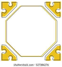 A gold frame texture illustration isolated in a white background