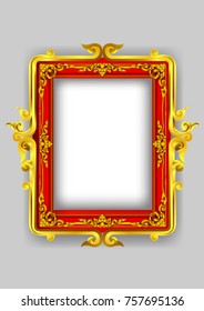 gold frame thai vintage vector illustrator