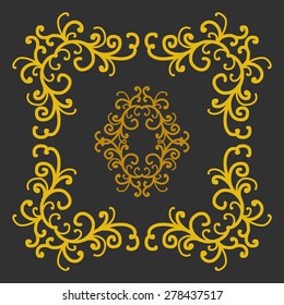 Gold frame. Vector illustration