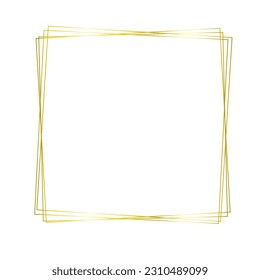 Gold frame, vector illustration, geometric
