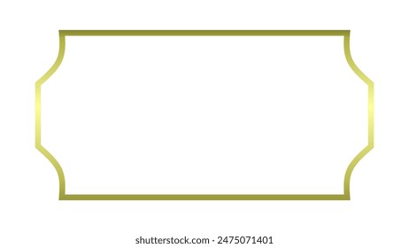 gold frame vector isolated on white background