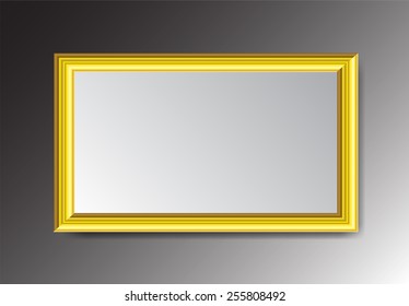 gold frame vector on wall. 